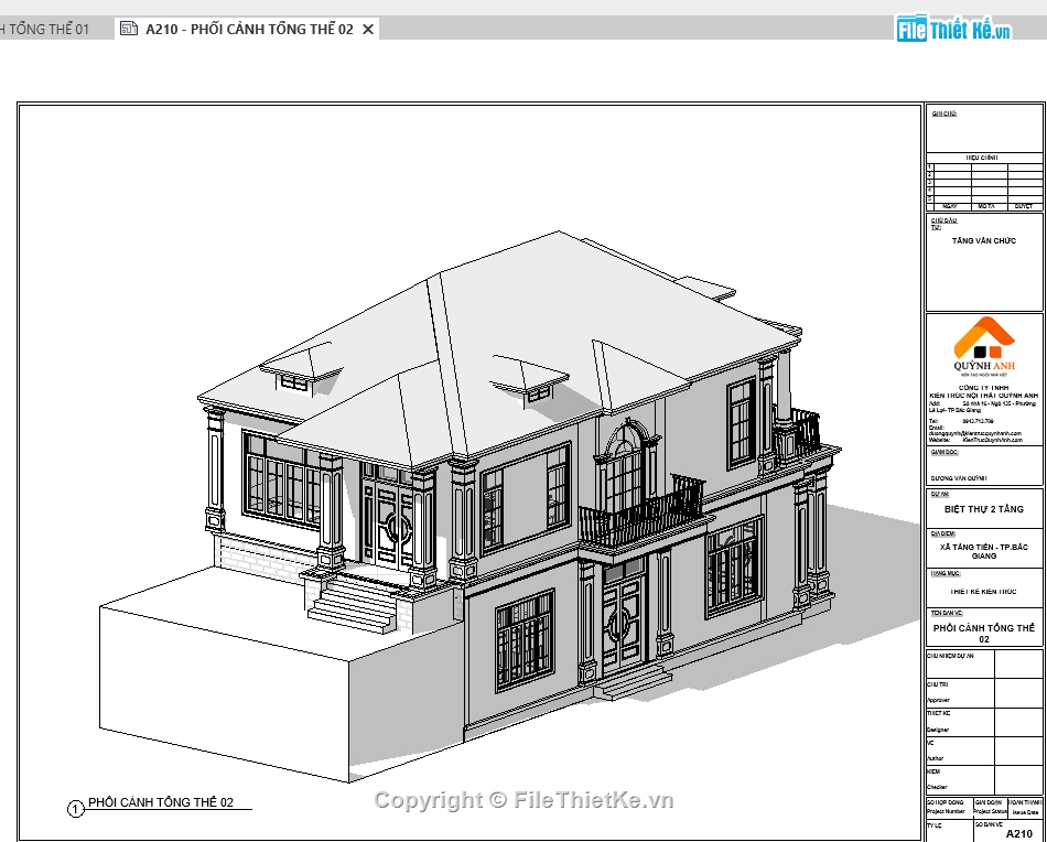 revit biệt thự 2 tầng,biệt thự 2 tầng,kiến trúc biệt thự,kiến trúc 2 tầng